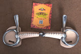 5" Hilason Western Trotting Bit Leather Covered Horse Bit W/ Jointed Mouth