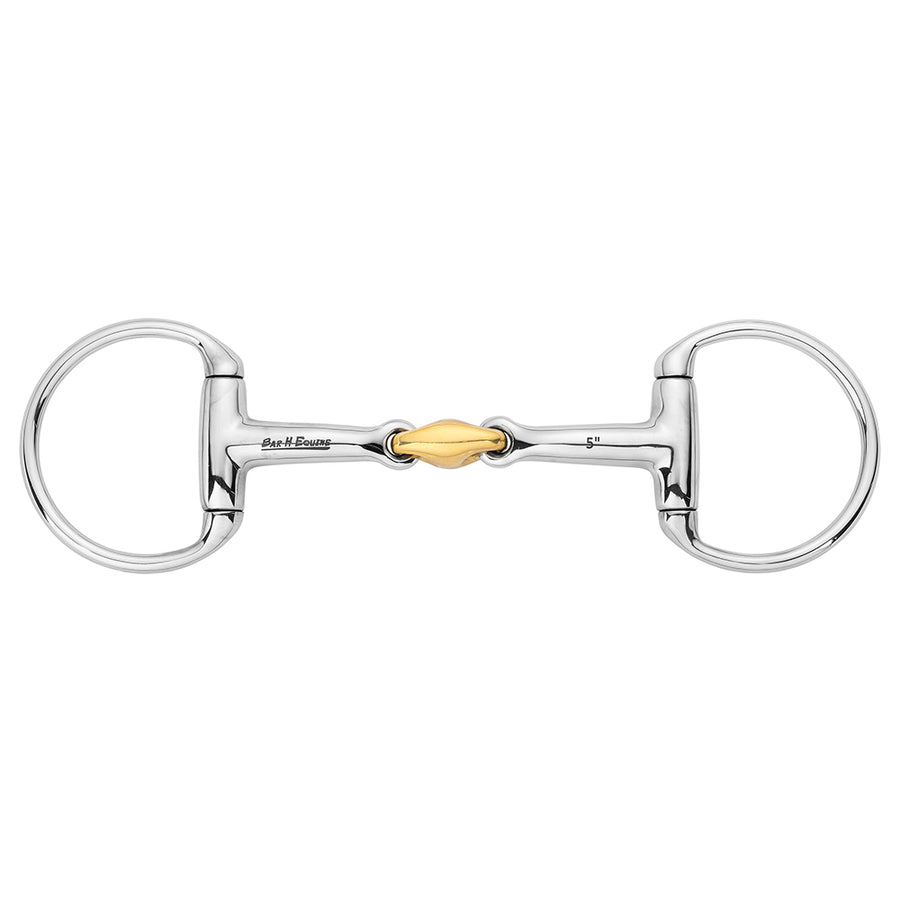 BAR H EQUINE Eggbutt Double Jointed Copper Link Snaffle Horse Bit - Uhorse