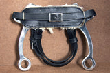 Hilason Side Stainless Steel Horse Hackamore Bit W/ Black Leather