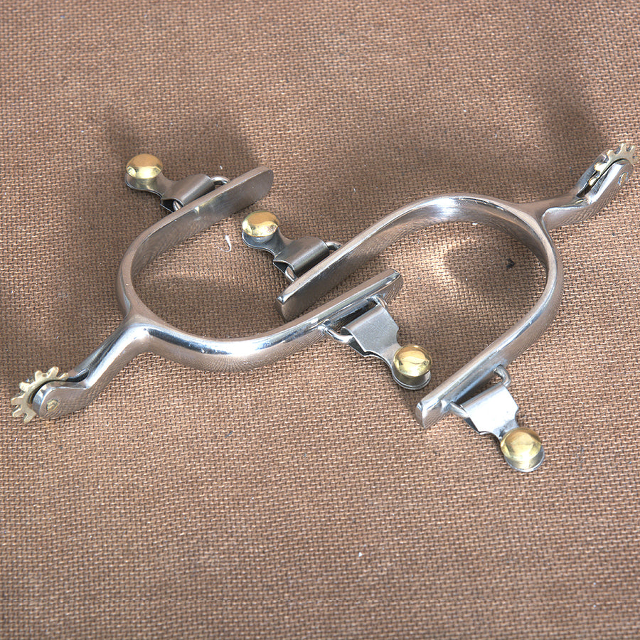 Hilason Western Stainless Steel men's Horse Riding Spurs with Rowels - Uhorse