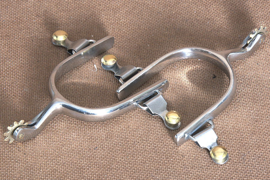 Hilason Western Stainless Steel Mens Horse Riding Spurs W/ Rowels