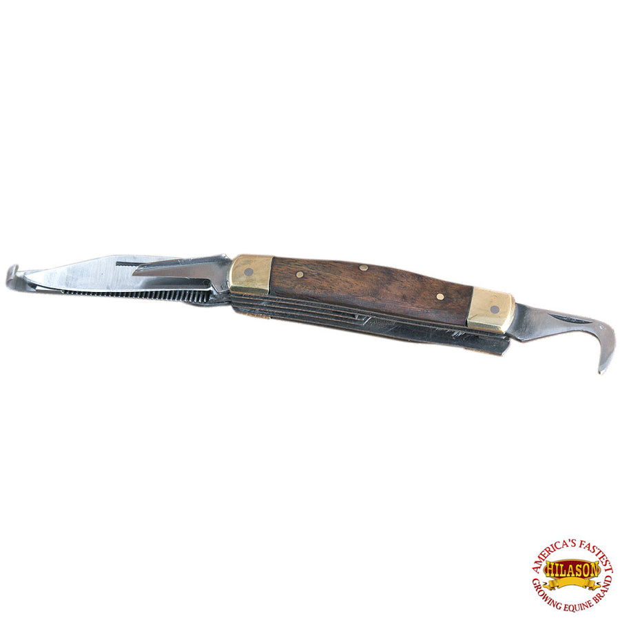 Hilason W. Leather Farrier Tool H. Stable Care Five Blade Knife – by Hilason – Cowboy and equestrian accessories