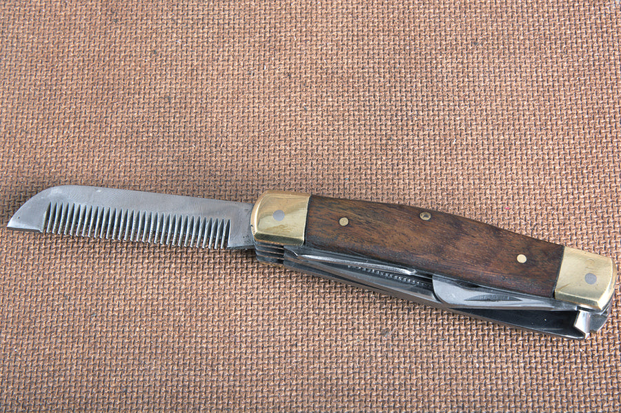 Hilason Western Leather Farrier Tool Horse Stable Care Five Blade Knife