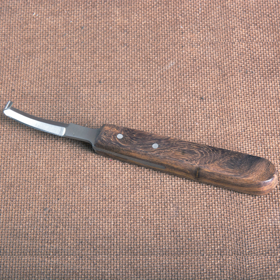 Hilason Western Horse Care Farrier Tool Hoof Knife Wooden Handle with Steel Blade - Uhorse