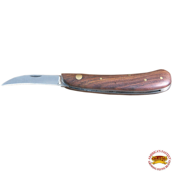 Hilason Western Leather Tool Horse Care Knife with Steel Blade Wooden Handle - Uhorse