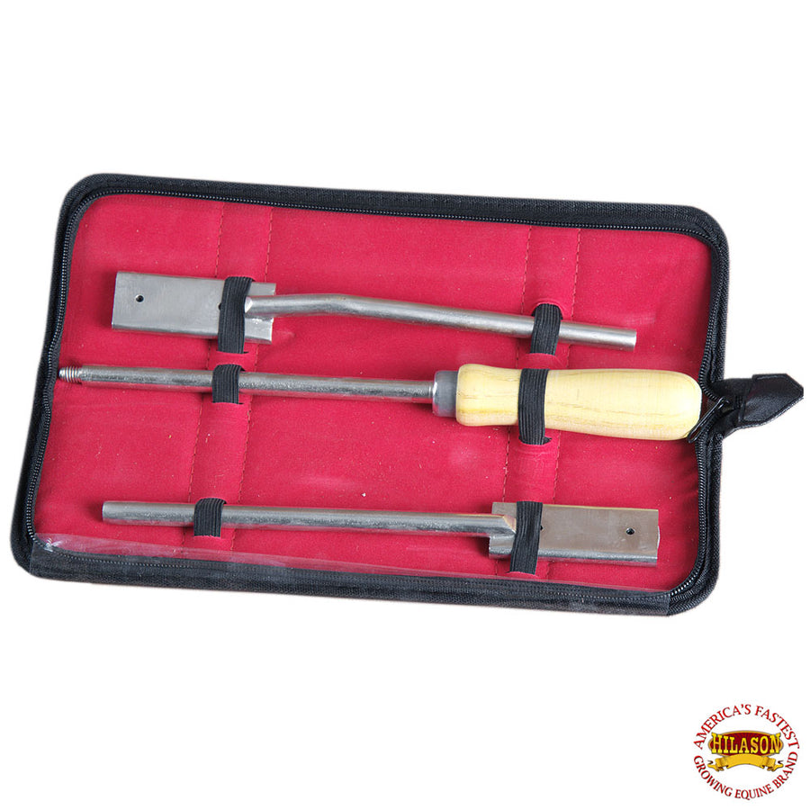 Hilason W. H. Care 3 Pieces Of Tooth Rasp W/ Wooden Handle by Hilason – Cowboy and equestrian accessories