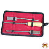 Hilason Western Horse Care 3 Pieces Of Tooth Rasp W/ Wooden Handle