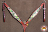 Western Horse Headstall Breast Collar Set American Leather Hilason