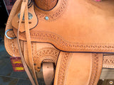 HILASON Western Horse Saddle American Leather Ranch Roping | Hand Tooled | Horse Saddle | Western Saddle | Wade & Roping Saddle | Horse Leather Saddle | Saddle For Horses