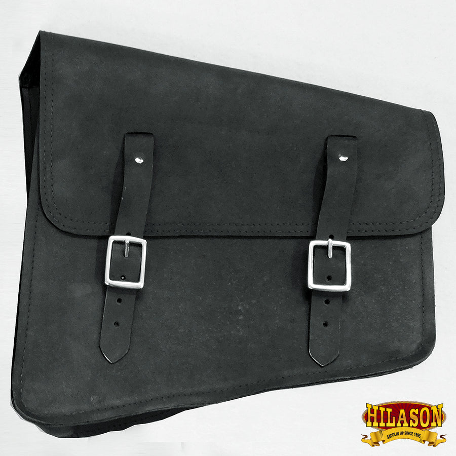 Motorcycle Bike Right Side Saddle Bag Leather Rigid Flap Solo Western - Uhorse
