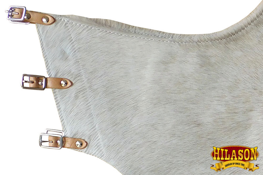 HILASON Bull Riding Chinks Adult Pro Rodeo Bronc Leather Black | Handmade Chaps Western for Adults Hand Tooled