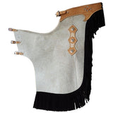 Hilason Western X- Large Pro Rodeo Bronc Bull-Riding Smooth Leather Chinks Chaps - Uhorse