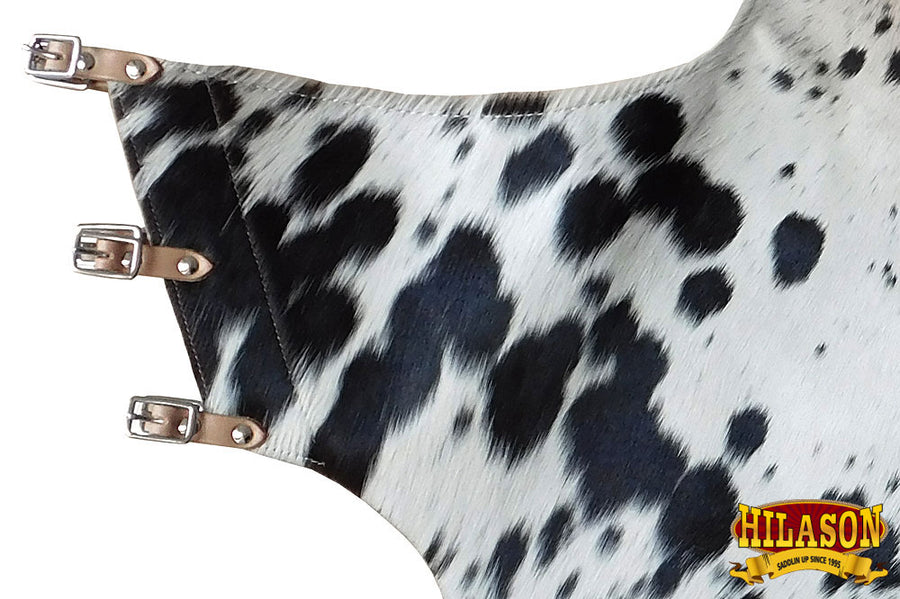 HILASON Western Pro Rodeo Bronc Bull Riding Leather Chinks | Handmade Chaps for Adults Hand Tooled Adult