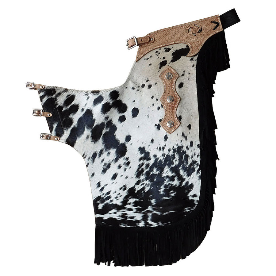 Hilason Western Pro Rodeo Bronc Bull Riding Leather Chinks Chaps - Uhorse