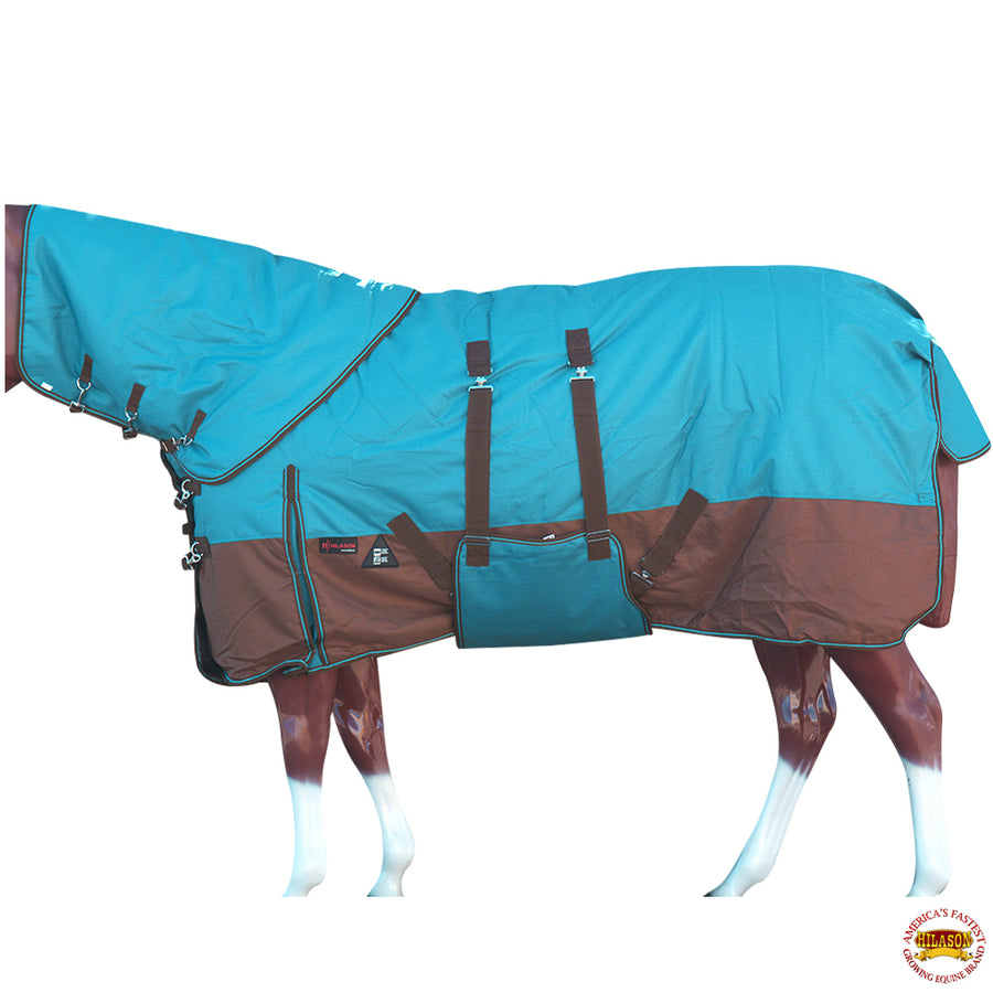 81" Hilason 1200D Waterproof Winter Horse Neckcover Turnout Blanket Belly Wrap - Uhorse