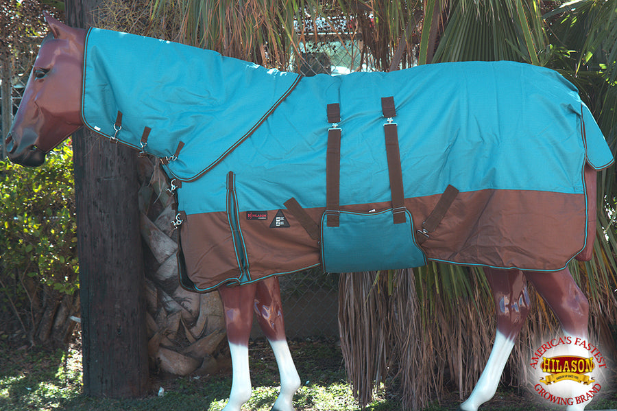 HILASON 1200D Waterproof Winter Horse Blanket Neck Cover Belly Wrap | Turnout Blankets for Horses