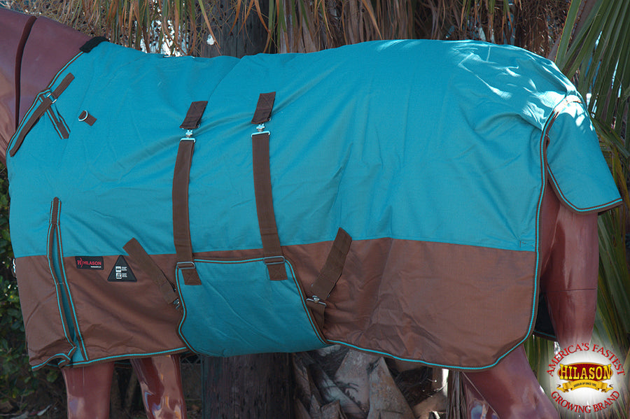 HILASON 1200D Winter Waterproof Poly Horse Blanket Belly Wrap | Turnout Blankets for Horses
