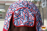 HILASON 84 in 1200D Winter Waterproof Protective Poly Horse Turnout Blanket US Flag Ribbons
