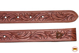 Hilason Western Leather Horse Saddle Back Billets With Floral Tooled