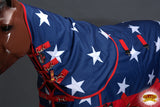 Hilason 1200D Waterproof Horse Hood Blanket Belly Wrap American Flag