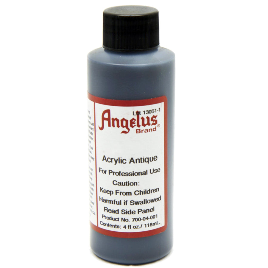 4 Oz Angelus Acrylic Finish For Leather Articles Boots Ags Black - Uhorse