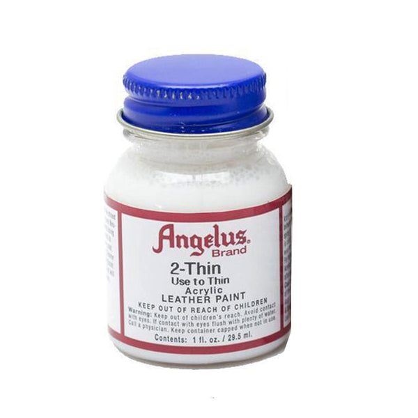 Angelus Brand 2-Thin acrylic leather paint thinner, 1 fl oz bottle with blue cap - Uhorse