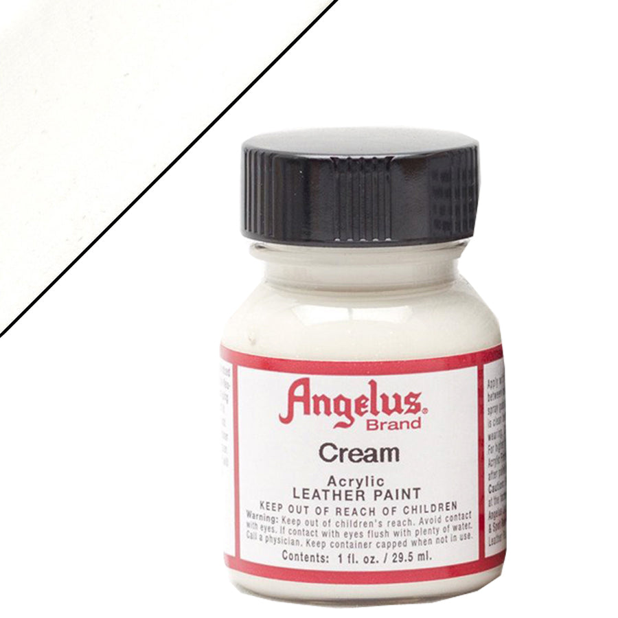 Angelus Brand cream acrylic leather paint bottle - Uhorse