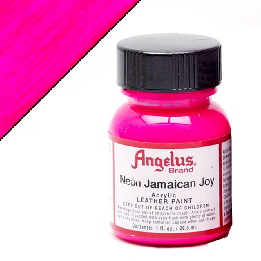 Angelus Acrylic Leather Paint For Boot Bags 1 Oz Jamaican Joy Pink Neon - Uhorse