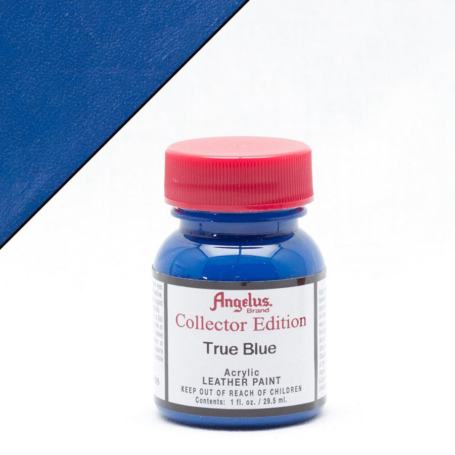 Blue acrylic leather paint bottle with red cap - Uhorse