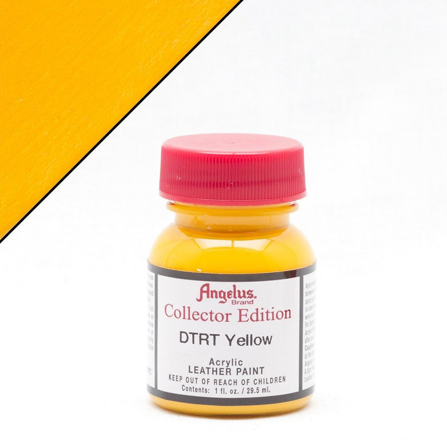 Yellow acrylic leather paint bottle with pink cap - Uhorse