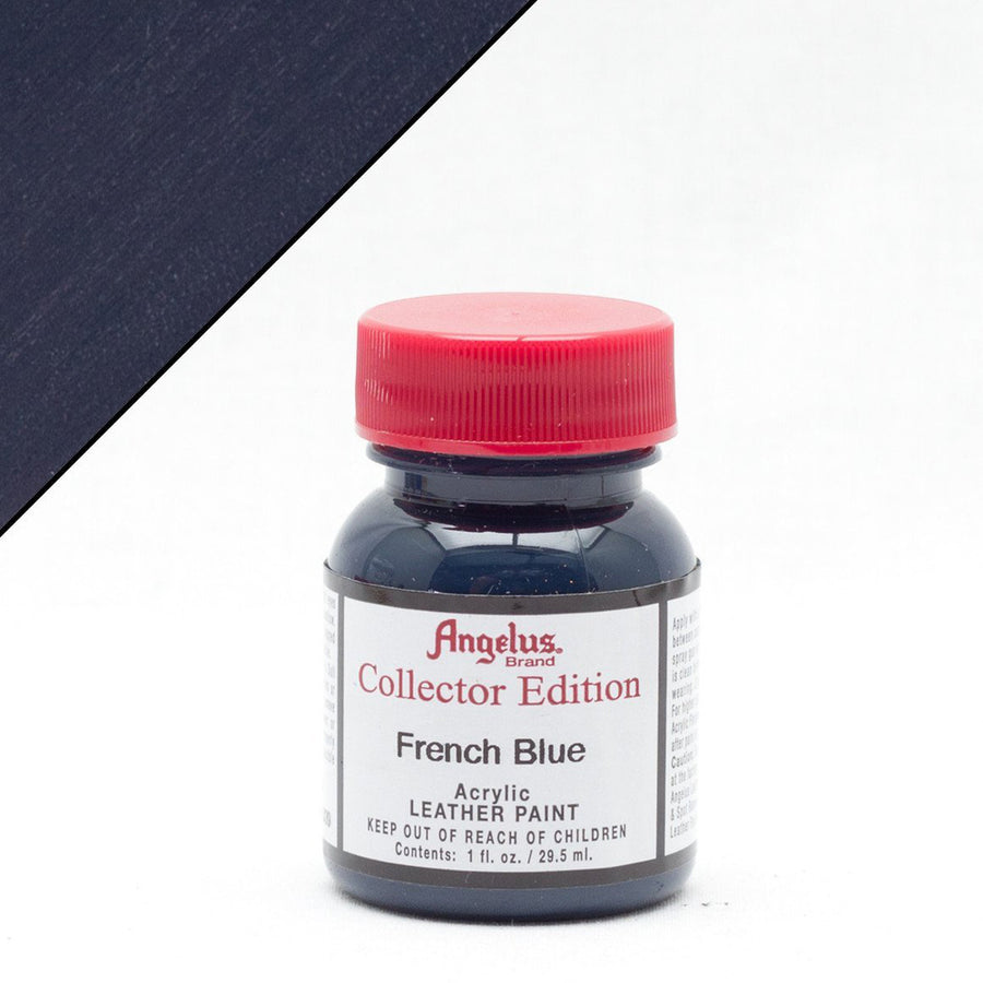 French Blue acrylic leather paint, 1 fl oz bottle with red cap - Uhorse