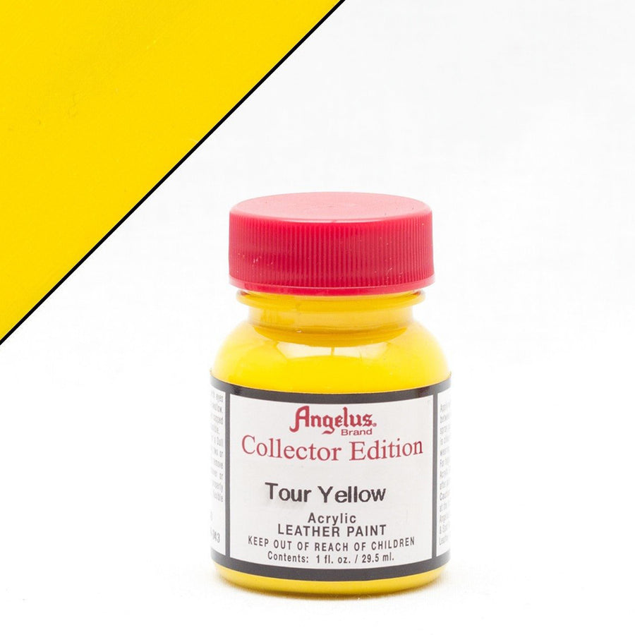Yellow acrylic leather paint bottle with red cap - Uhorse