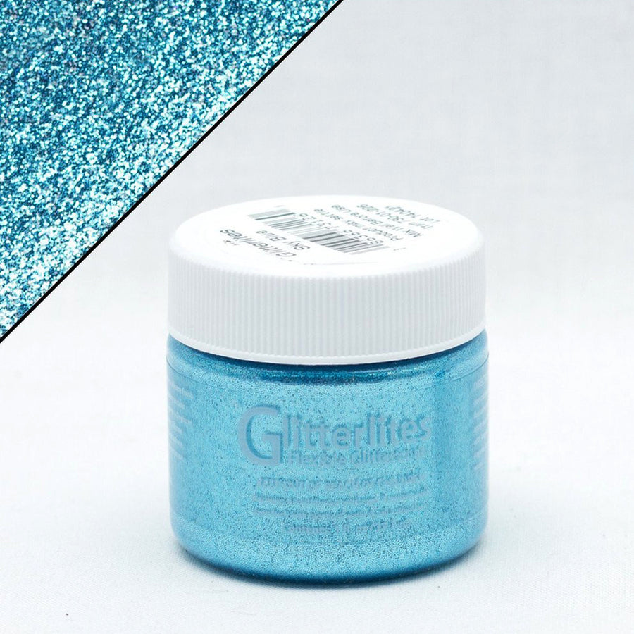 turquoise glitter craft supply jar - Uhorse