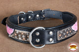 HILASON Heavy Duty Genuine Leather Dog Collar Bling Floral Carving Small