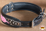 HILASON Heavy Duty Genuine Leather Dog Collar Bling Floral Carving Small