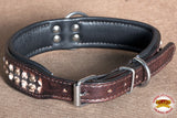 HILASON Heavy Duty Genuine Leather Dog Collar Dark Brown | Leather Dog Collar | Western Dog Collar | Leather Collar for Dogs | Comfortable Dog Collar