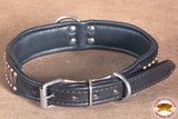 Hilason Heavy Duty Genuine Leather Dog Collar Floral Carving Dark Medium