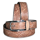 54" Hilason Oakleaf Made In Usa Gun Holster Leather Work Belt Brown – by Hilason – Cowboy and equestrian accessories