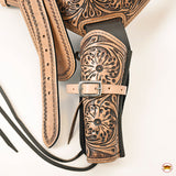 HILASON Western Double Hand Gun Holster Rig 44/45 Caliber Leather Cowboy | Costume Holster | Cowboy Gun Holster | Gun Belt Holster | Leather Gun Holster | Holster Belt