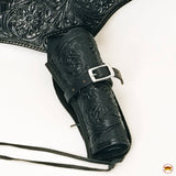 HILASON Double Caliber 44/45 Leather Western Cowboy Gun Rig Holster | Costume Holster | Cowboy Gun Holster | Gun Belt Holster | Leather Gun Holster | Holster Belt