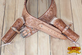 46 In Double Caliber 44/45 Leather Western Cowboy Gun Rig Holster