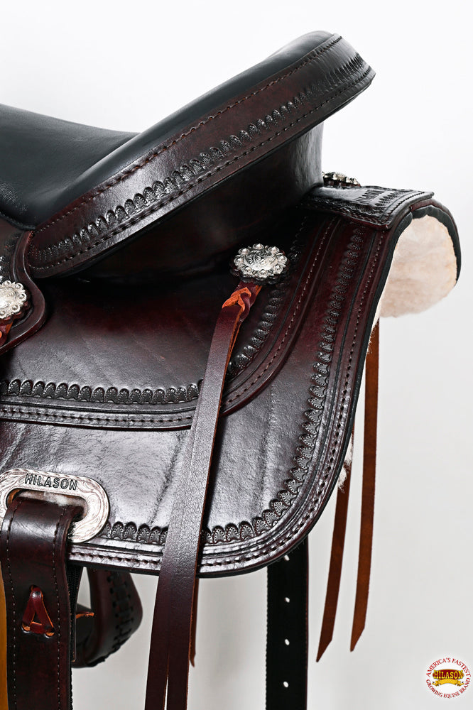 HILASON Western Horse Saddle American Leather Flex Tree Trail & Pleasure Dark Brown | for Horses