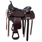 HILASON Western Horse Saddle American Leather Flex Tree Trail & Pleasure Dark Brown