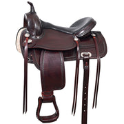 HILASON Western Horse Saddle American Leather Flex Tree Trail & Pleasure Dark Brown | Leather Saddle | Western Saddle | Saddle for Horses | Horse Saddle Western