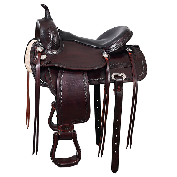 HILASON Western Horse Saddle American Leather Flex Tree Trail and Pleasure Dark Brown - Uhorse