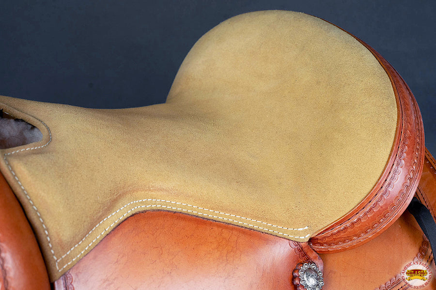 HILASON Western Horse Saddle American Leather Treeless Trail Pleasure | Barrel for Horses