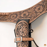 46 In Hilason Western Right Hand Gun Holster Rig 44/45 Cal Leather Cowboy