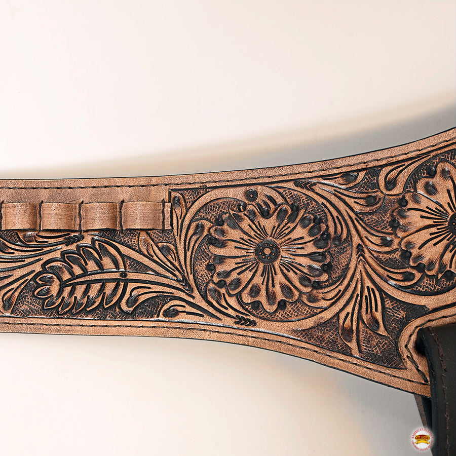 HILASON Western Leather Shoulder Rig Gun Holster 44/45 Caliber | Costume Cowboy Belt