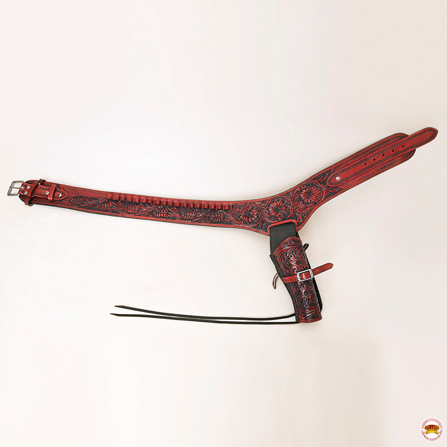 HILASON Western Leather Shoulder Rig Gun Holster 44/45 Caliber | Cowboy Belt