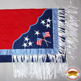 Hilason Handpaint Show Barrel Racing Saddle Blanket Pad Patriotic Us Flag